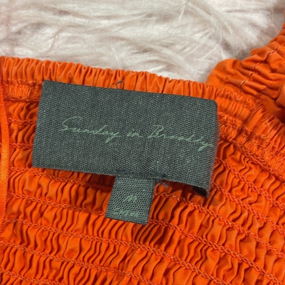 One-Shoulder Ruffle Crop Top - Orange - Picture 3 of 9